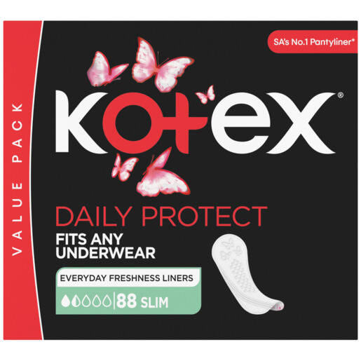 Kotex Daily Protect Unscented Slim Pantyliners 88 Pack offer at