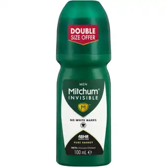 Checkers Liquor Shop Mitchum MEN Pure Energy Invisible Antiperspirant & Deodorant Roll-On 100ml offer