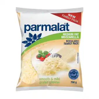 Checkers Liquor Shop Parmalat Grated Medium Fat Mozzarella Cheese 750g offer