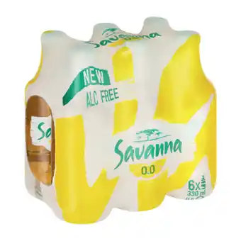 Checkers Liquor Shop Savanna 0.0 Alcohol Free Cider Bottles 6 x 330ml offer