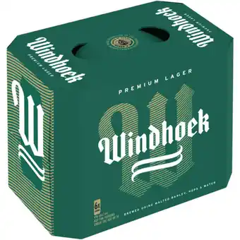 Checkers Liquor Shop Windhoek Premium Lager Beer Cans 6 x 440ml offer