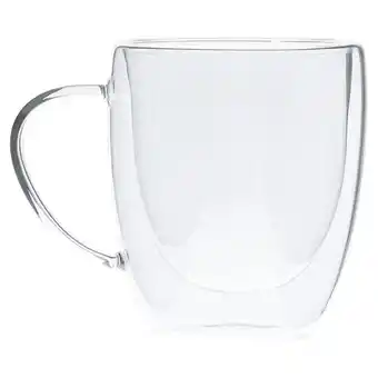 Home Discovery Cafecito Double Wall Glass Mug Set 2 Piece