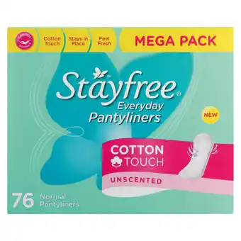 Stayfree Cotton Touch Unscented Everyday Pantyliners 76 Pack