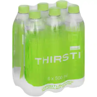 Checkers Liquor Shop Thirsti Lemon Flavoured Sparkling Drinks 6 x 500ml offer