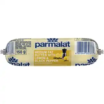 Checkers Liquor Shop Parmalat Lemon & Black Pepper Medium Fat Butter 150g offer