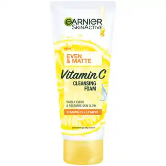 Checkers Liquor Shop Garnier SkinActive Even & Matte Vitamin C Cleansing Foam 100ml offer