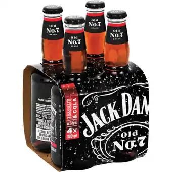 Checkers Liquor Shop Jack Daniel's Whiskey & Cola Cooler Bottles 4 x 330ml offer