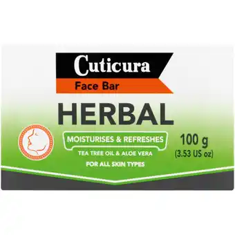 Checkers Liquor Shop Cuticura Herbal Moisturises & Refreshes Face Bar 100g offer