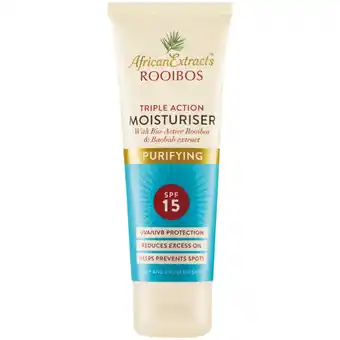 Checkers Liquor Shop African Extracts Rooibos Purifying Triple Action Moisturiser SPF 15 75ml offer