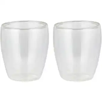 Home Discovery Comfy Double Wall Glass Cups 2 x 340ml