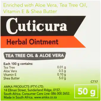 Checkers Liquor Shop Cuticura Herbal Ointment 50g offer