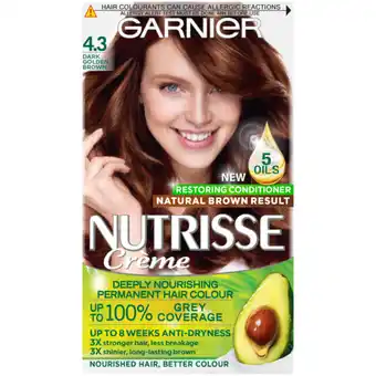 Checkers Liquor Shop Garnier Nutrisse 4.3 Cappucino Dark Golden Brown Permanent Hair Dye offer