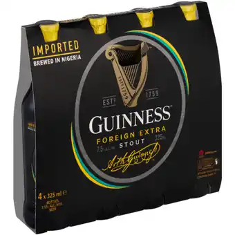 Guinness Foreign Extra Stout Beer Bottles 4 x 325ml