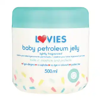 Checkers Liquor Shop Lovies Light Fragranced Baby Petroleum Jelly 500ml offer