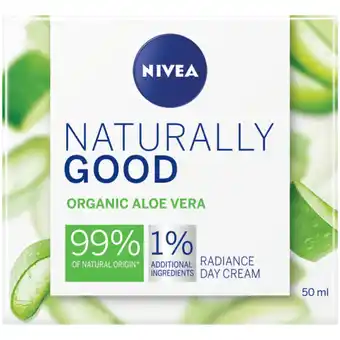 Checkers Liquor Shop NIVEA Naturally Good Organic Aloe Vera Radiance Day Cream Tub 50ml offer