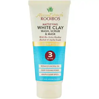 Checkers Liquor Shop African Extracts Rooibos Purifying 3-in-1 Mattifying White Clay Wash, Scrub & Mask 100ml offer