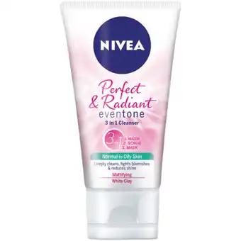 NIVEA Perfect & Radiant 3-In-1 Cleanser For Normal To Oily Skin 50ml