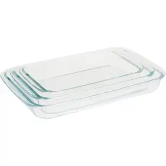Home Discovery Diamond Rectangular Glass Bakeware Set 3 Piece