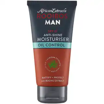 Checkers Liquor Shop African Extracts Rooibos Man Oil Control SPF 15 Moisturiser 75ml offer