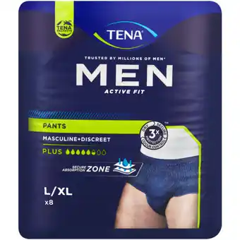 Checkers Liquor Shop Tena Men Active Fit Plus Large Pants 8 Pack offer