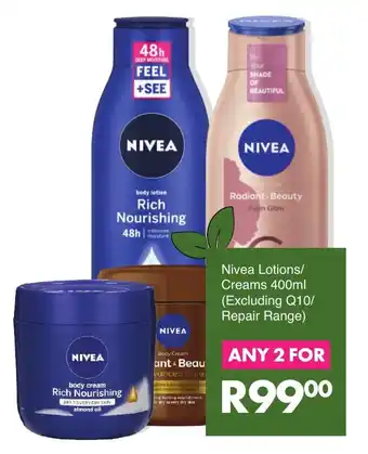 Save Hyper Nivea Lotions/ Creams 400ml offer