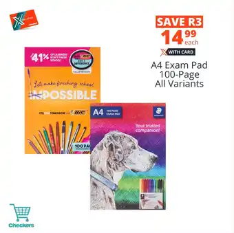 Checkers A4 Exam Pad 100-Page All Variants offer