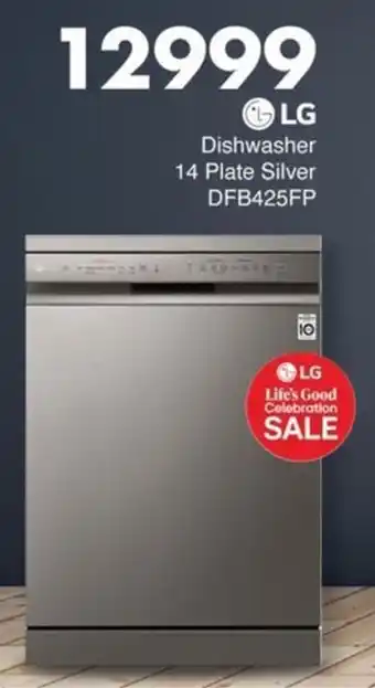 LG Dishwasher 14 Plate Silver DFB425FP