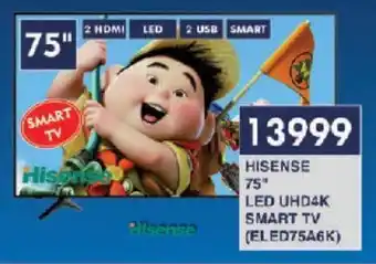 President Hyper HISENSE 75" LED UHD4K SMART TV offer