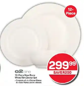 Pick n Pay Hypermarket 12-Piece New Bone White Rim Dinner Set offer