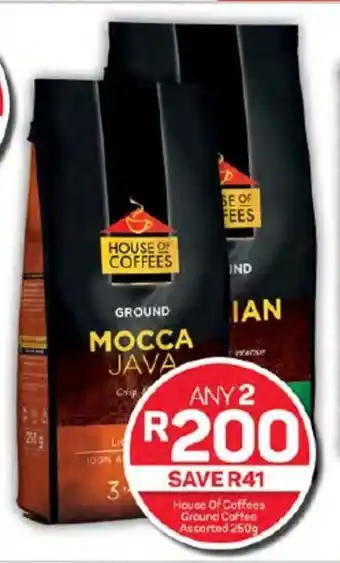 Pick n Pay Hypermarket House Of Coffees Ground Coffee Assorted 250g offer