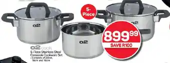Pick n Pay Hypermarket 5-Piece Stainless Steel Casserole Cookware Set offer