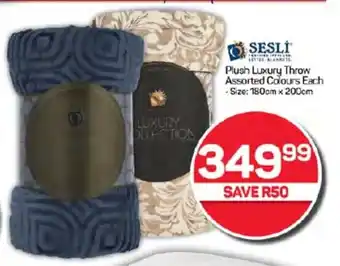 Pick n Pay Hypermarket Plush Luxury Throw Assorted Colours Each offer