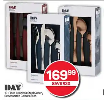 Pick n Pay Hypermarket 16-Piece Stainless Steel Cutlery Set Assorted Colours Each offer