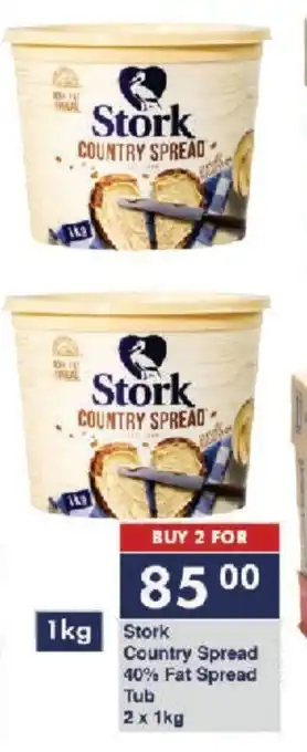 President Hyper Stork Country Spread 40% Fat Spread Tub 2x 1kg offer