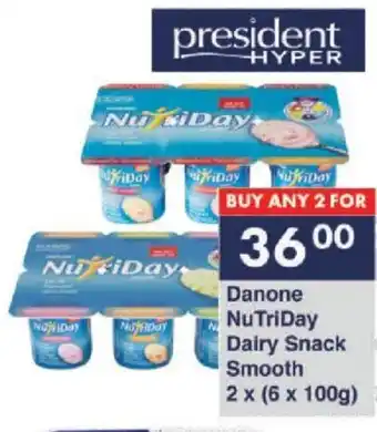 President Hyper Danone NuTriDay Dairy Snack Smooth offer