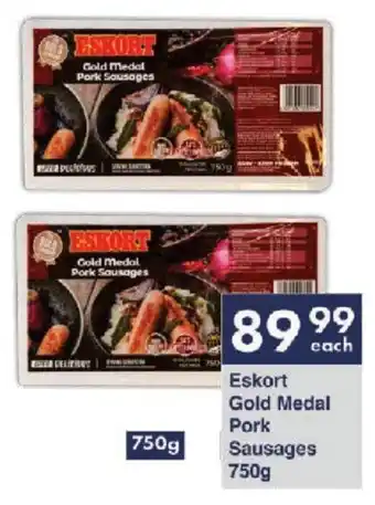 President Hyper Eskort Gold Medal Pork Sausages 750g offer