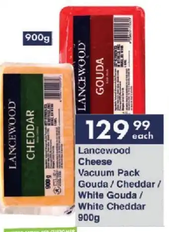Lancewood Cheese Vacuum Pack Gouda/Cheddar / White Gouda/ White Cheddar 900g