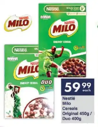 President Hyper Nestlé Milo Cereals Original 450g/ Duo 400g offer