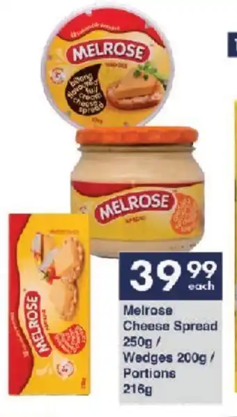 President Hyper Melrose Cheese Spread 250g/ Wedges 200g/ Portions 216g offer