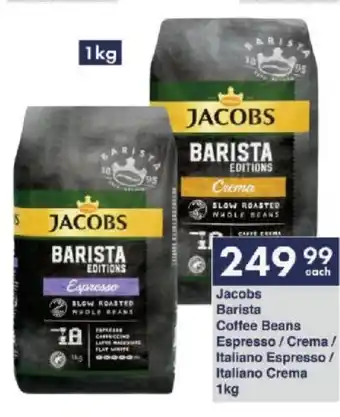 President Hyper Jacobs Barista Coffee Beans Espresso/Crema/ Italiano Espresso/ Italiano Crema 1kg offer