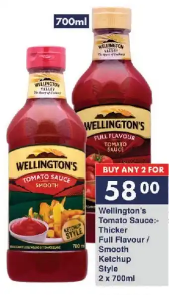 President Hyper Wellington's Tomato Sauce Thicker Full Flavour/ Smooth Ketchup Style 2 x 700ml offer