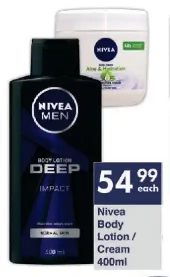 President Hyper Nivea Body Lotion/ Cream 400ml offer