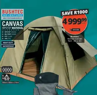 Checkers Hyper Bushtec Nomad Canvas Tent 3m x 3m offer