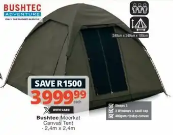 Checkers Hyper Bushtec Meerkat Canvas Tent offer