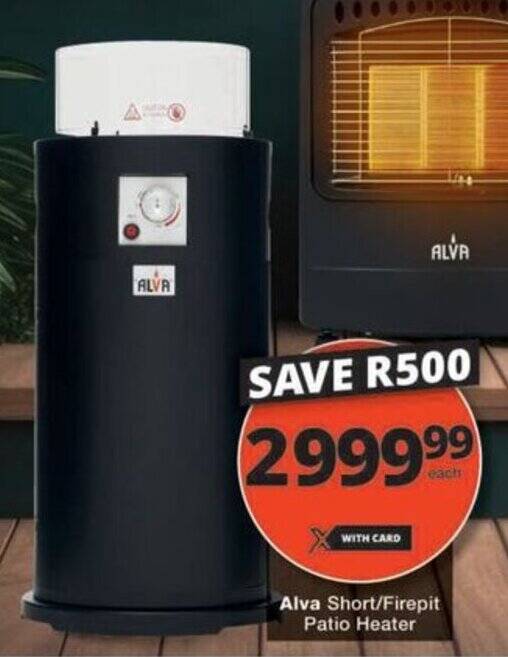 Alva Short/Firepit Patio Heater offer at Checkers Hyper