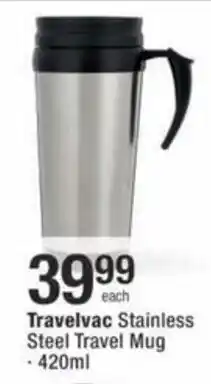 Checkers Hyper Travelvac Stainless Steel Travel Mug offer