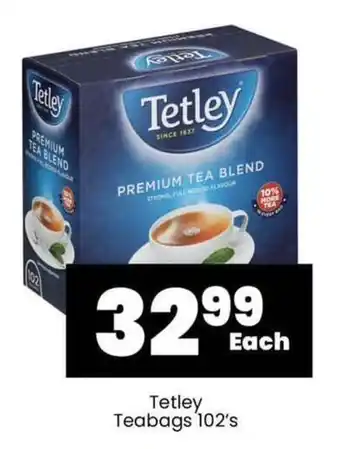 Super Save Tetley Teabags 102's offer