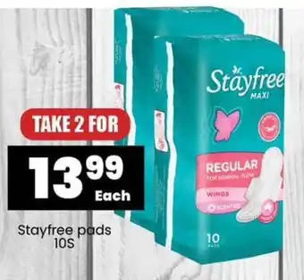 Stayfree pads 10s