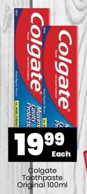 Super Save Colgate Toothpaste Original 100ml offer