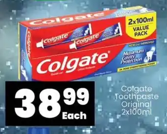 Super Save Colgate Toothpaste Original 2x100ml offer